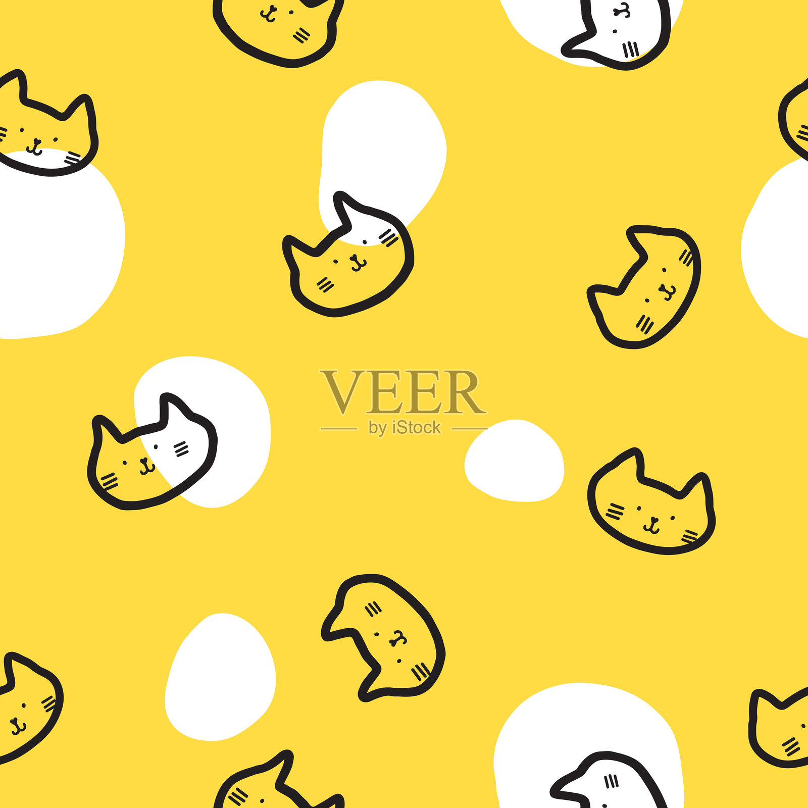 猫的无缝图案,纹理背景插画图片素材