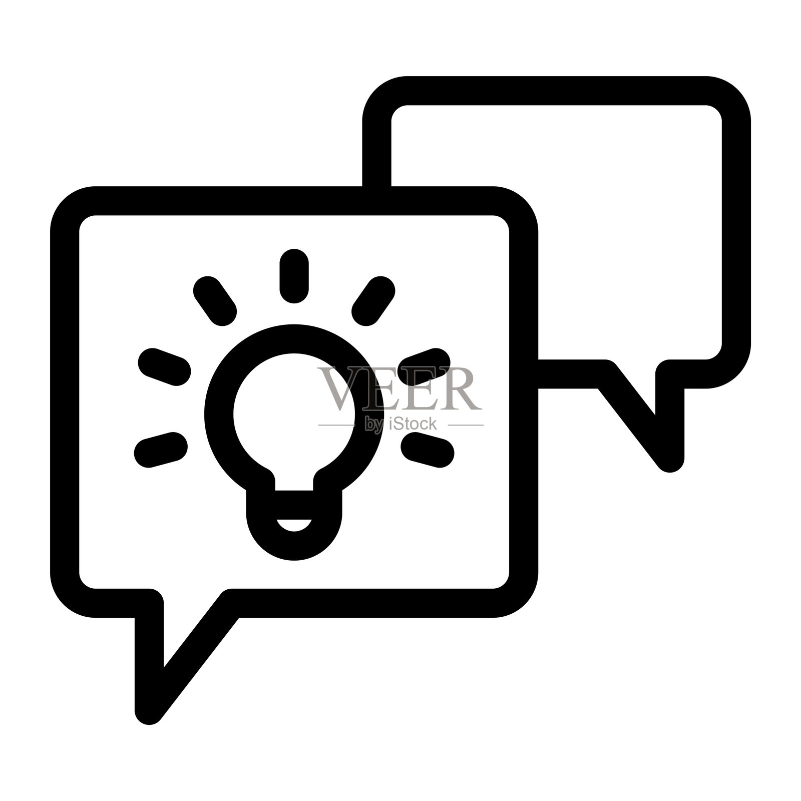 创意图标,聊天气泡,矢量线性图标说明。插画图片素材