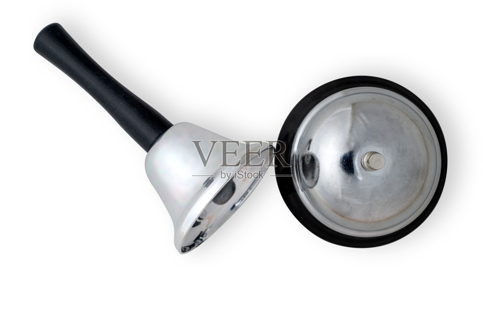 白底上有一口银铃照片摄影图片