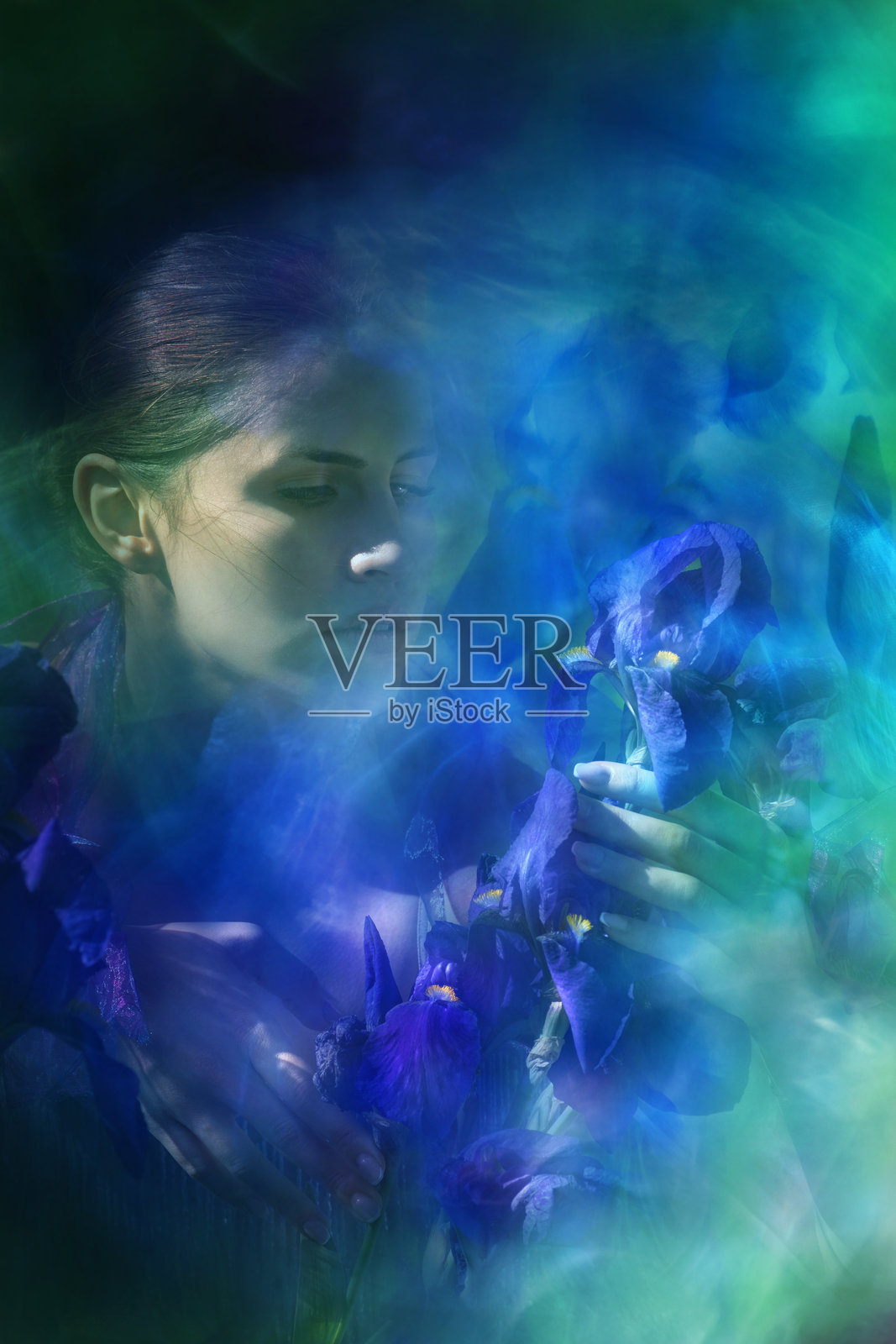 敏感的虹膜亲密度照片摄影图片