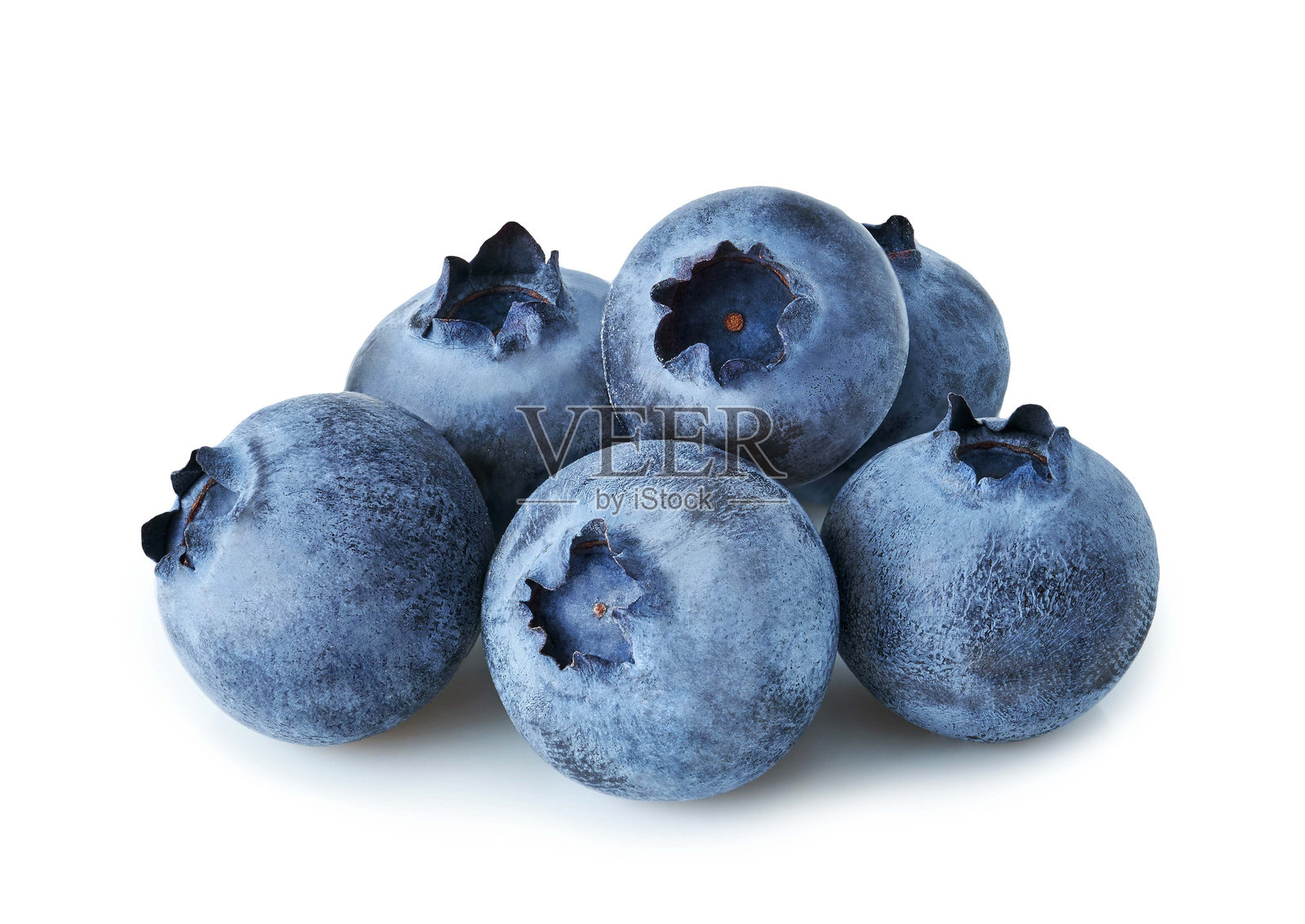 在白色背景上分离的蓝莓照片摄影图片