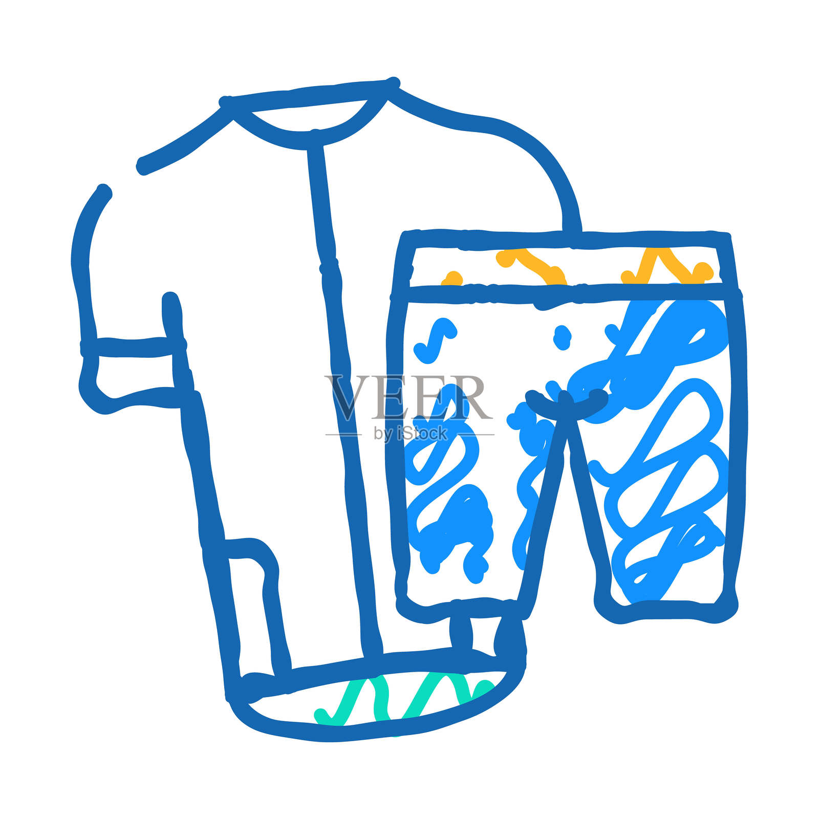 骑布图标涂鸦插图插画图片素材