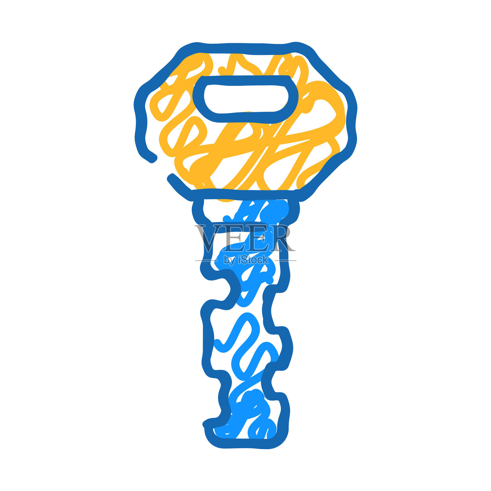 复古键图标涂鸦插图插画图片素材