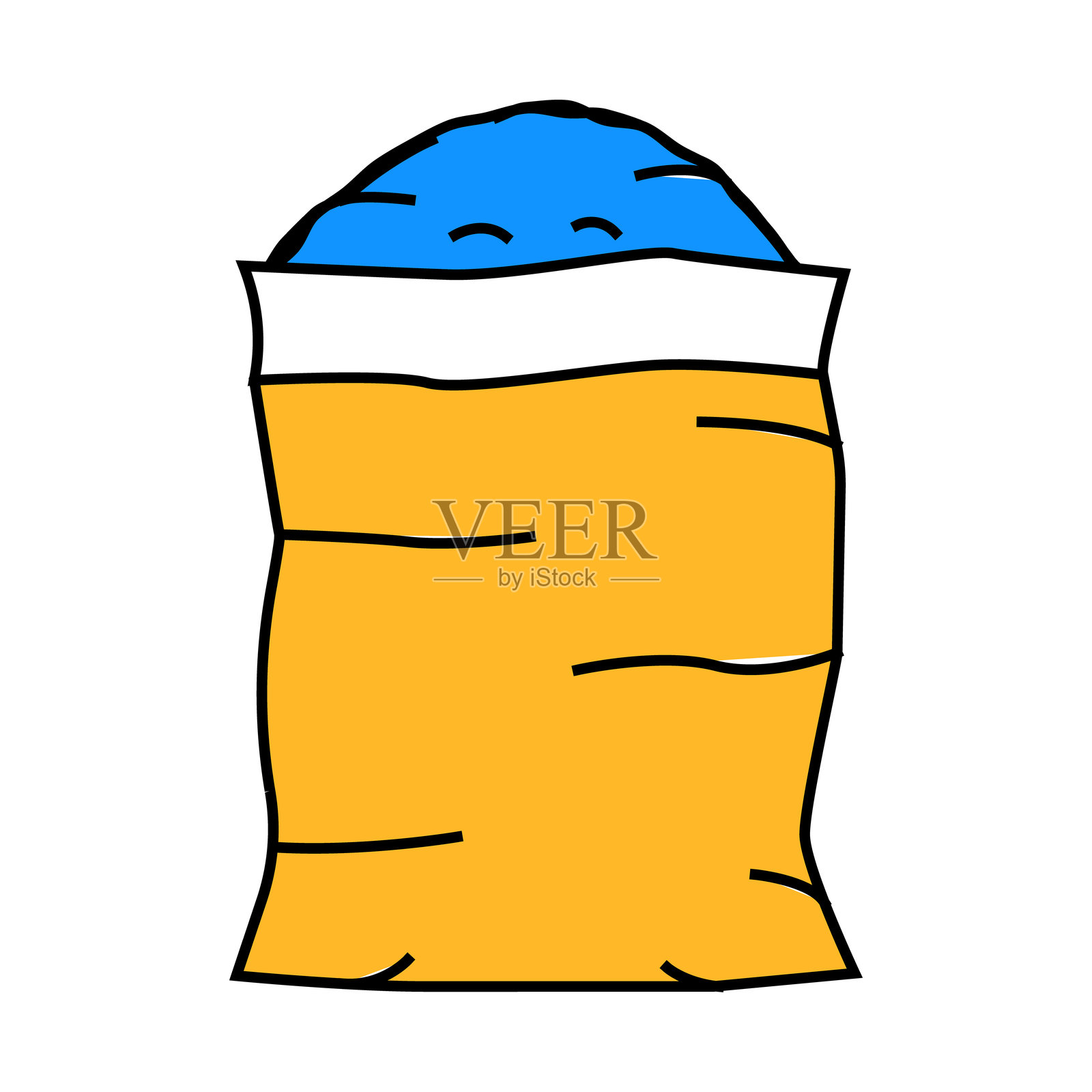 谷物帆布袋小麦图标彩色插图插画图片素材