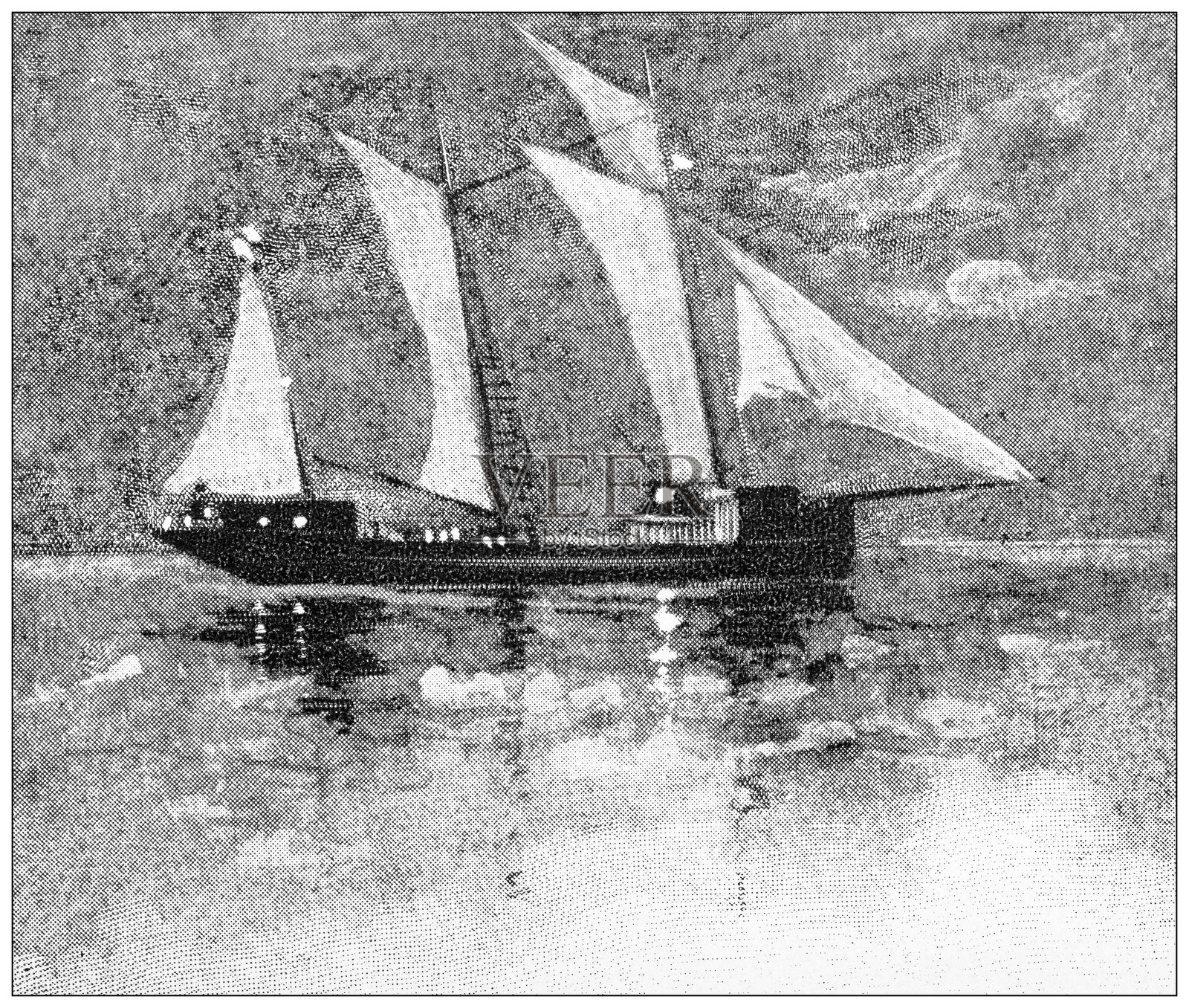 古色古香的图片:五大湖插画图片素材