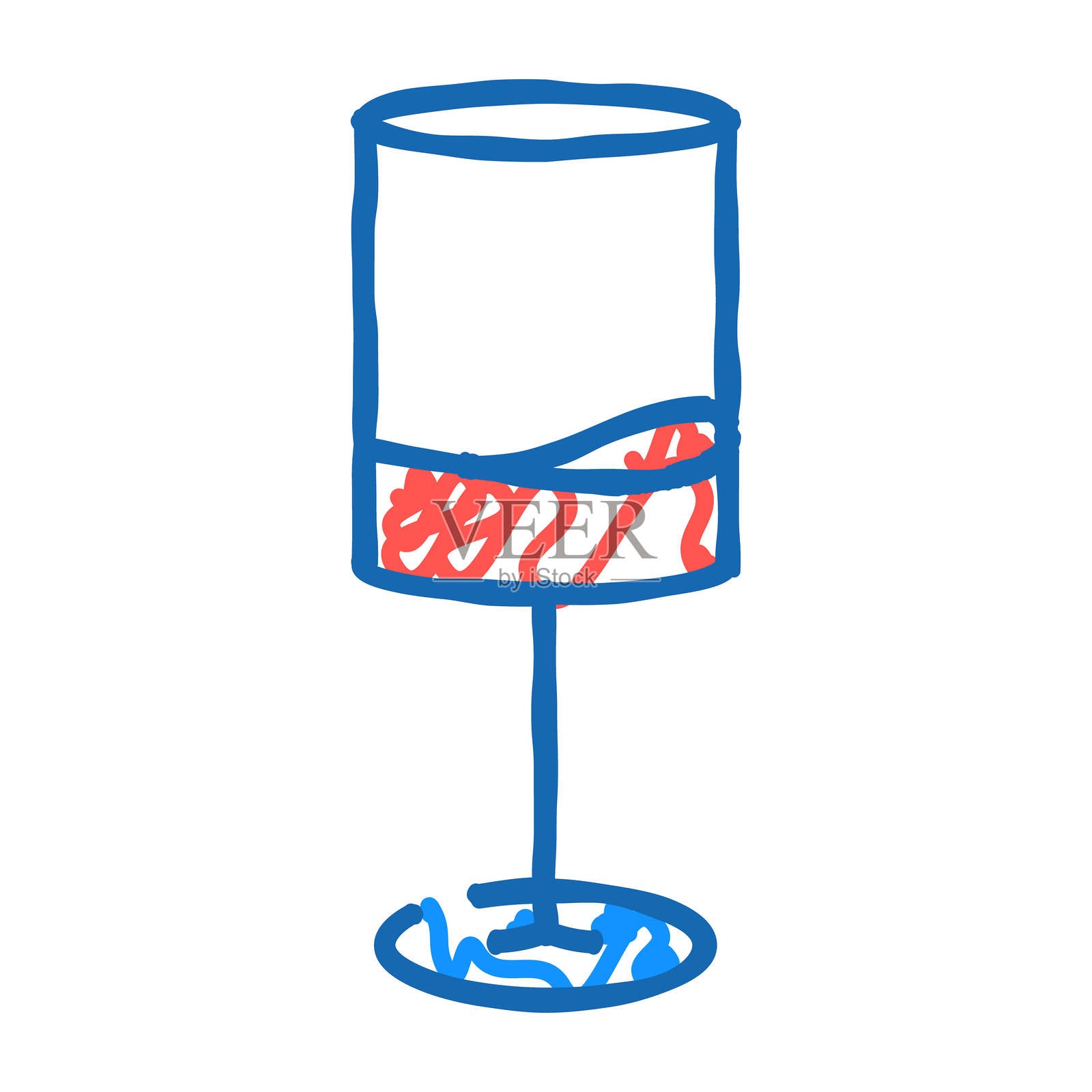 酒精酒杯图标涂鸦插画插画图片素材