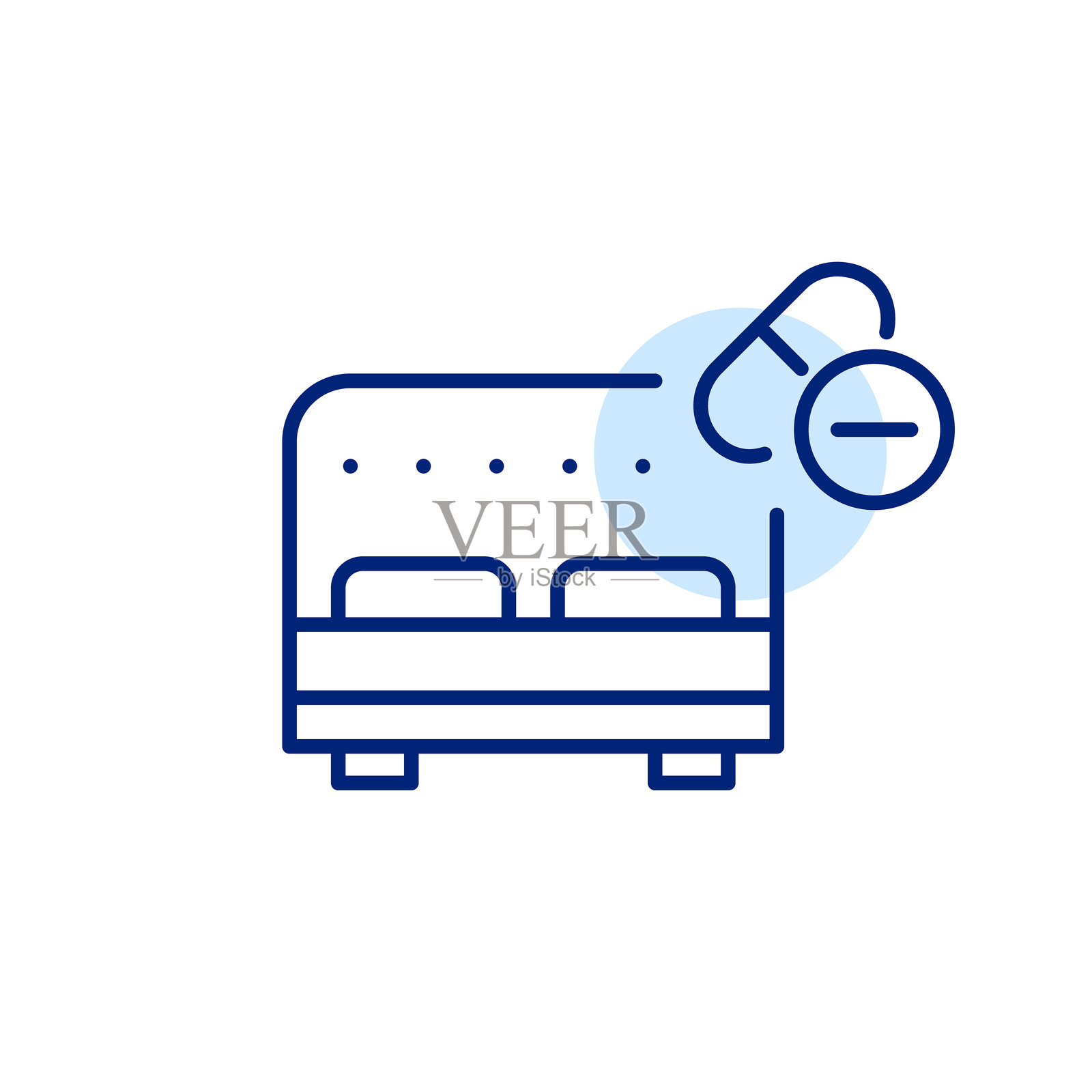 双人床,带枕头和安眠药。晚安,睡眠健康。像素完美,可编辑的笔画图标插画图片素材