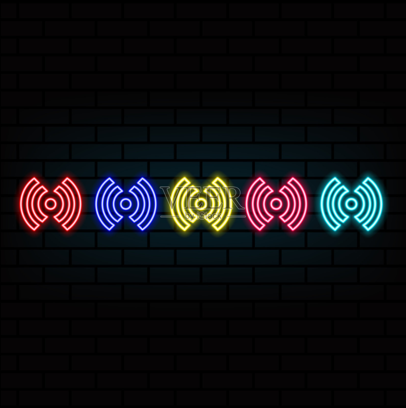 未来主义发光低多边形wifi符号由星星,线,点,孤立在深蓝色的背景。现代设计矢量插图。插画图片素材