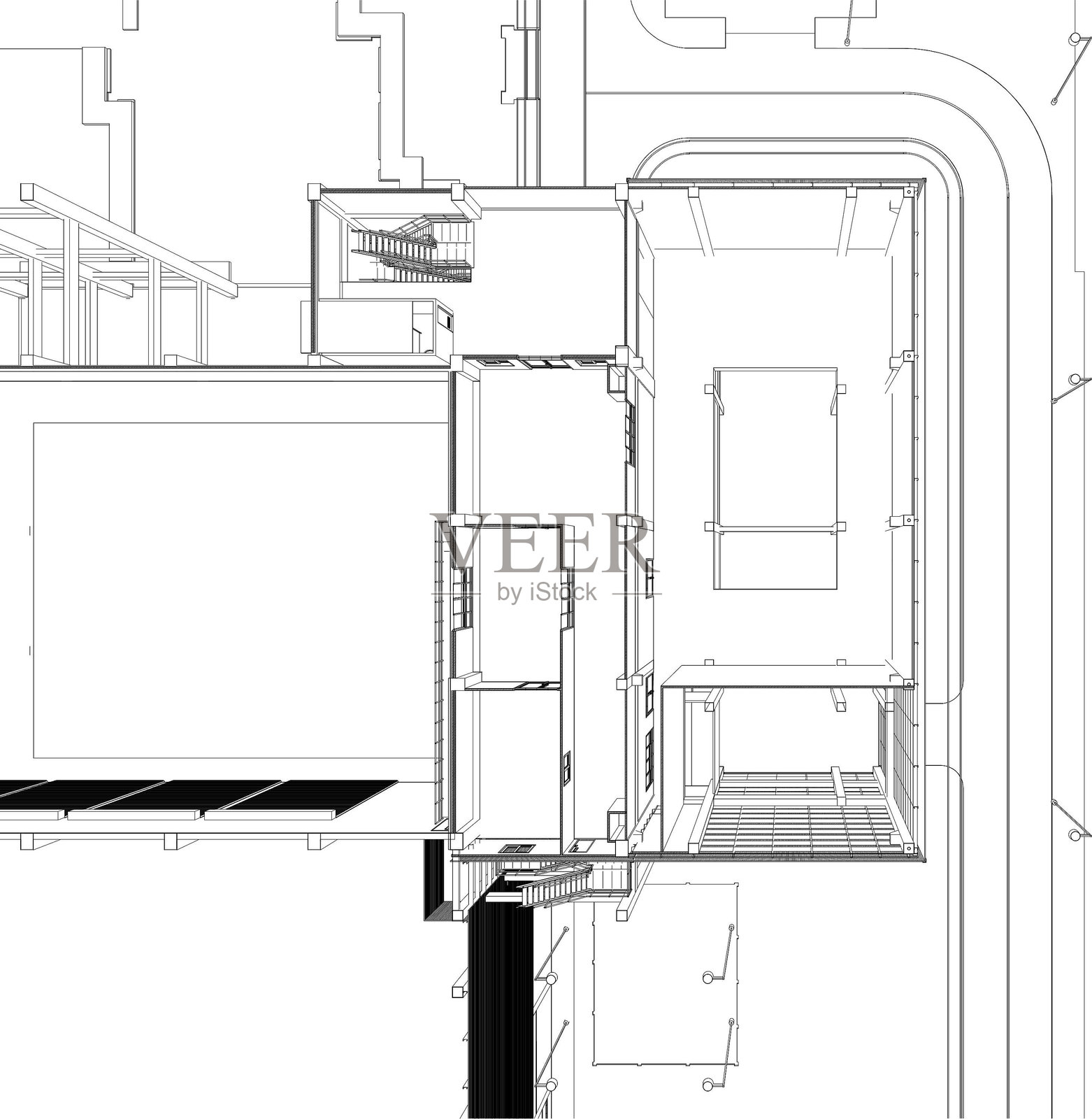 工业项目的三维插图插画图片素材