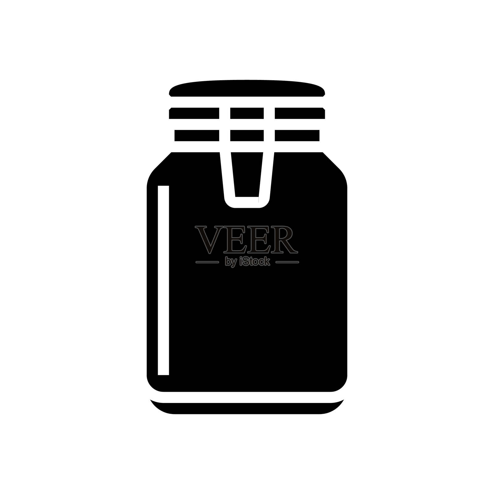 罐玻璃包装符号图标矢量插图插画图片素材