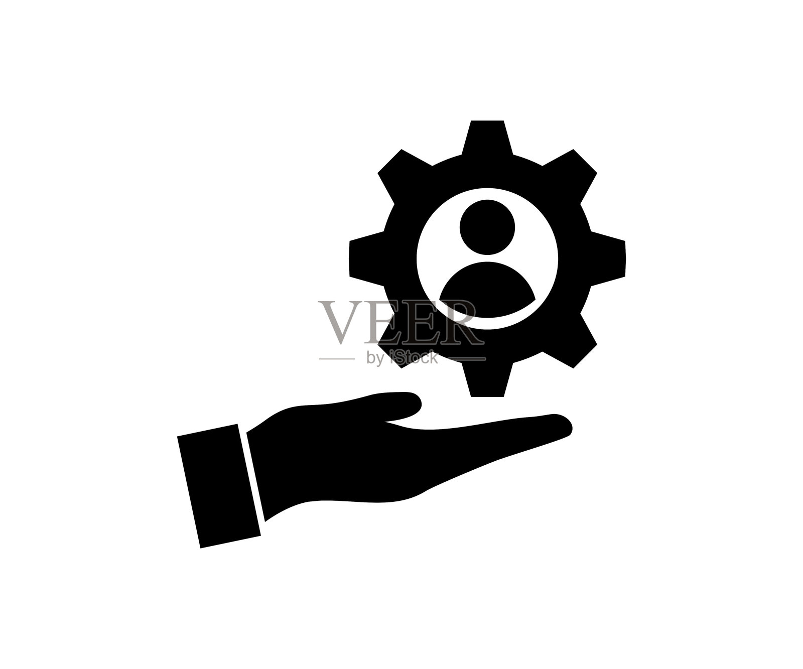 企业管理图标。搜索人,客户保留,过程和团队符号矢量设计和说明。插画图片素材