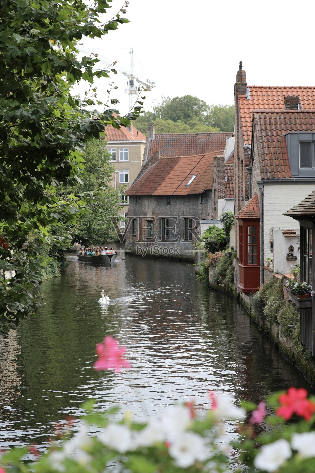 比利时布鲁日的运河照片摄影图片