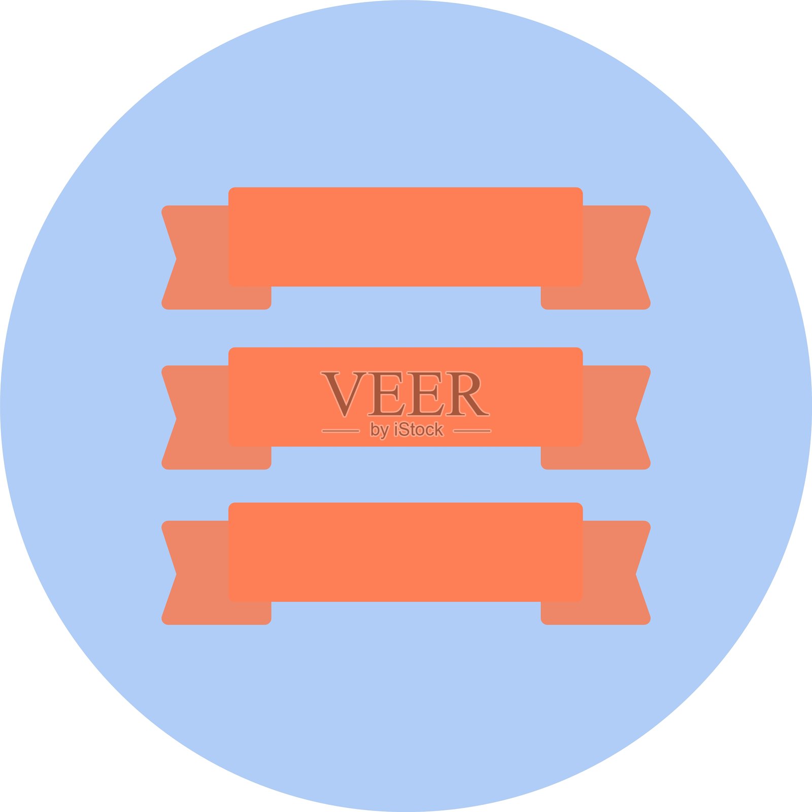 红色胶带扁平圆形图标插画图片素材