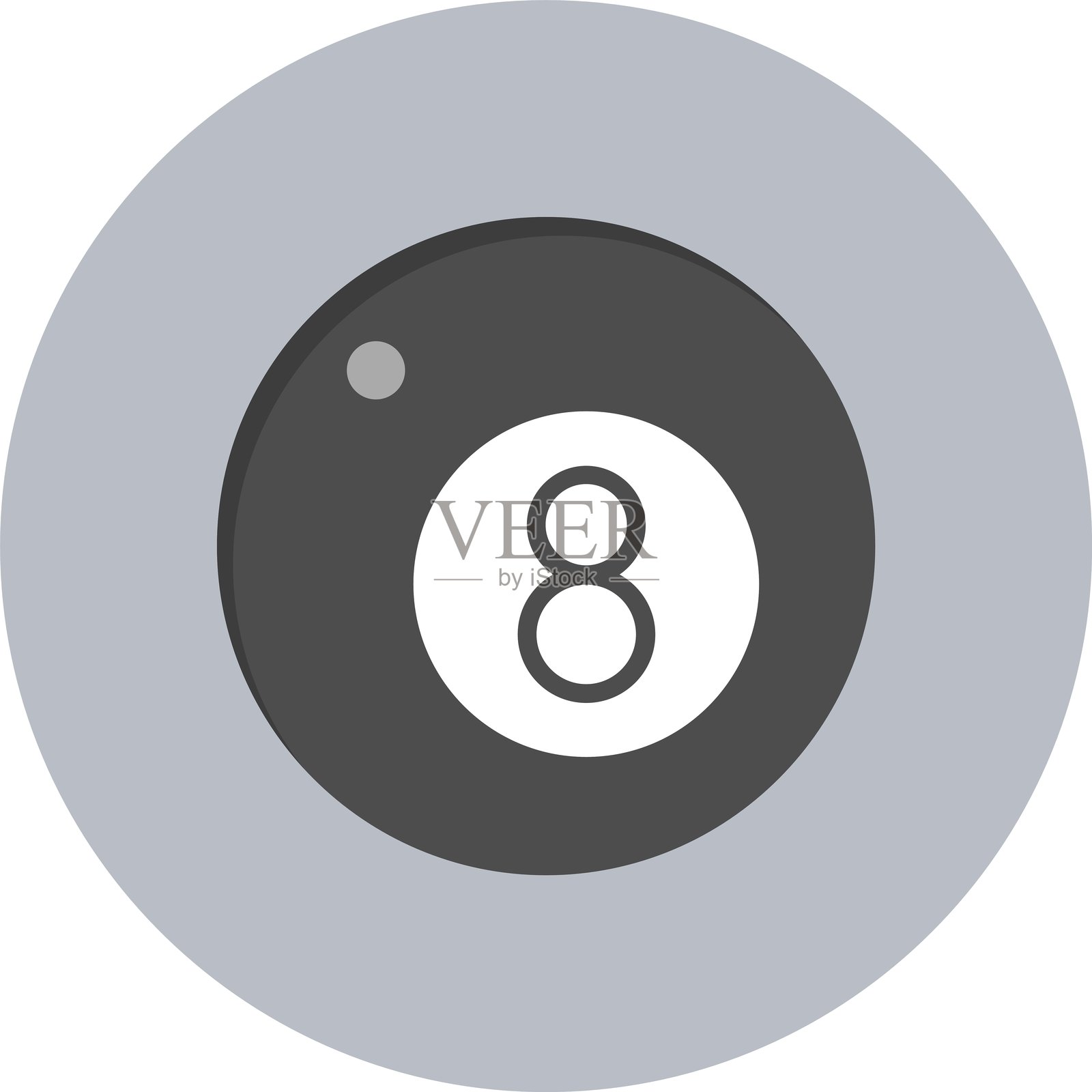 台球扁平圆形图标插画图片素材