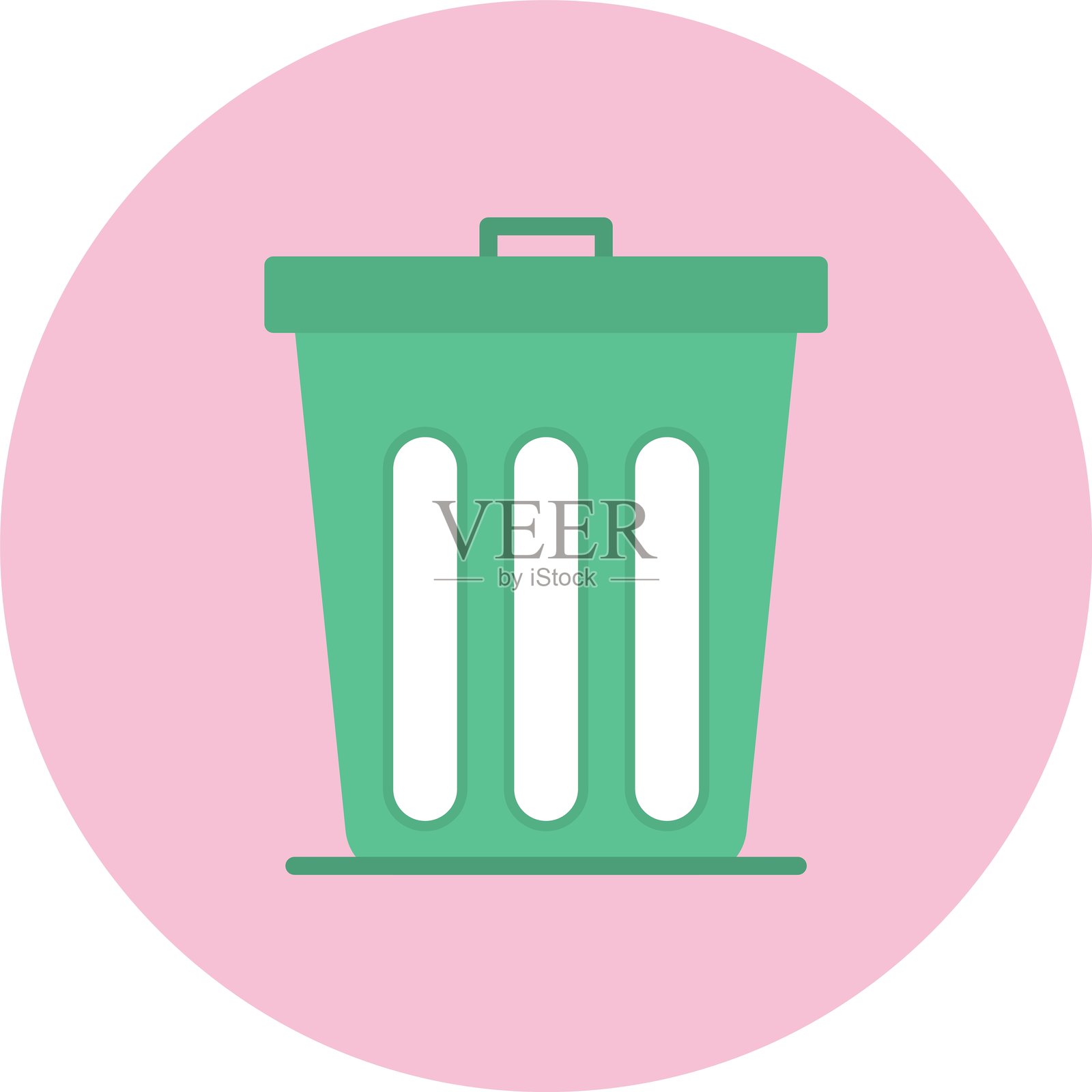 扁平风格垃圾圆形图标插画图片素材