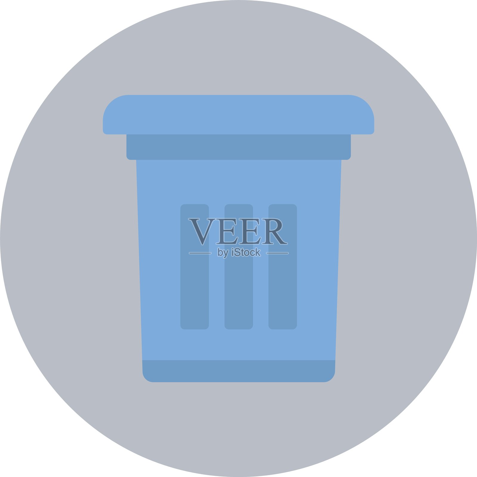 垃圾桶扁平圆形图标插画图片素材