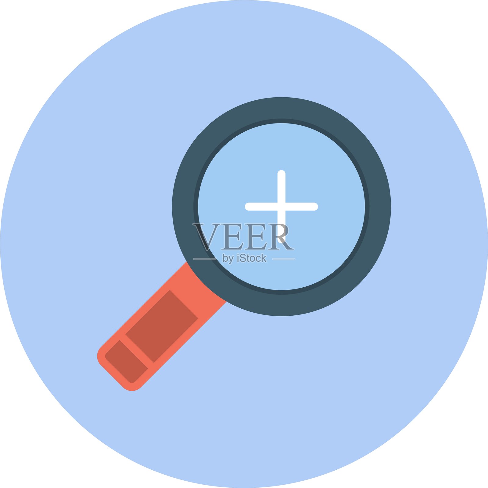 缩小扁平圆形图标插画图片素材