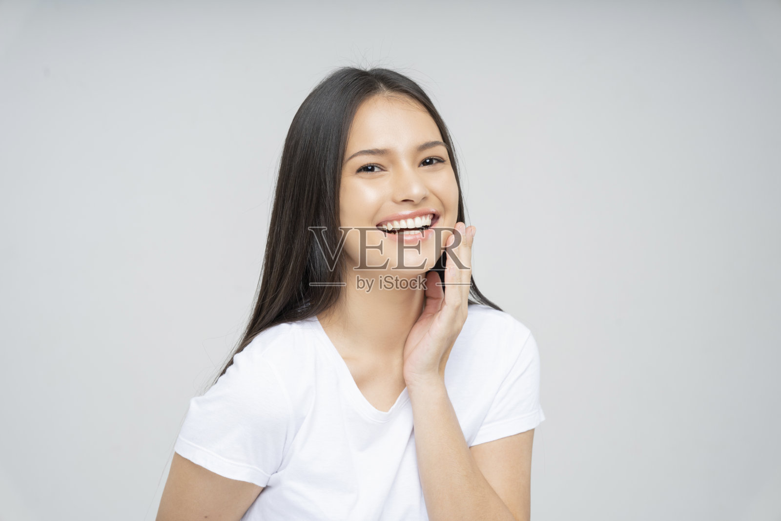 美丽的亚洲女性面部特写照片摄影图片