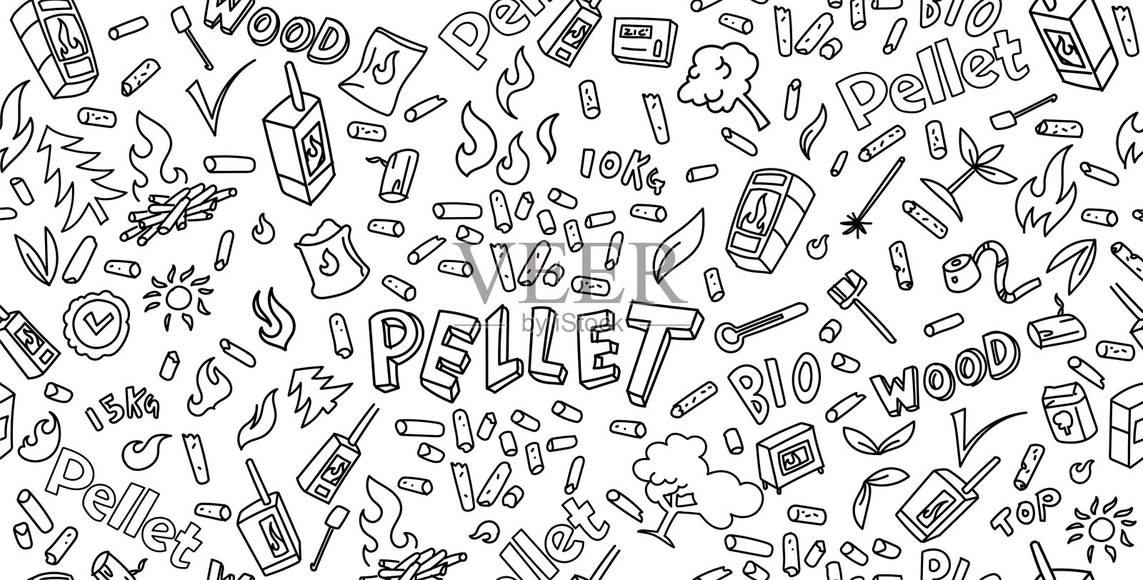 颗粒涂鸦艺术插图。手绘矢量剪贴画。背景横幅插画图片素材