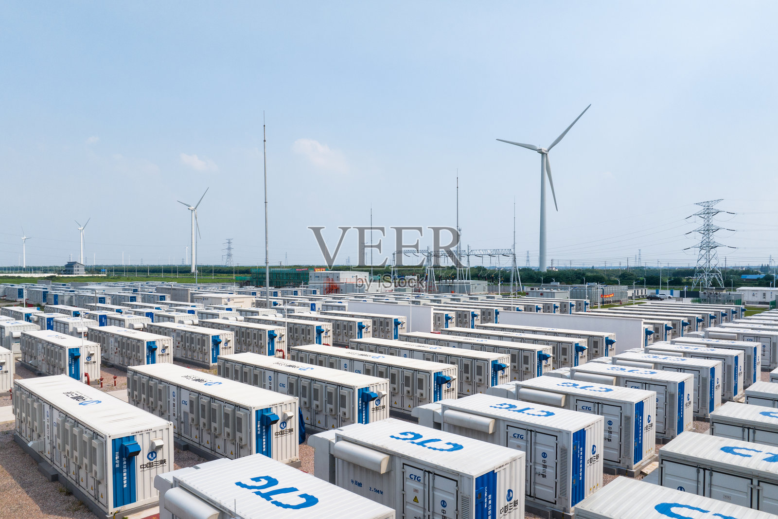 储能电站俯瞰照片摄影图片