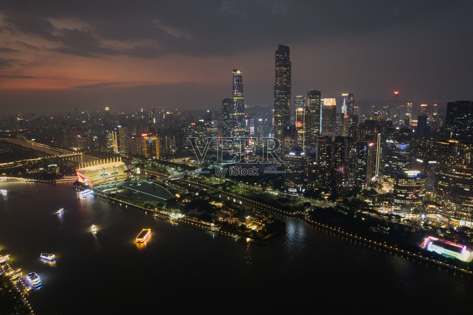 广州夜景航拍照片摄影图片