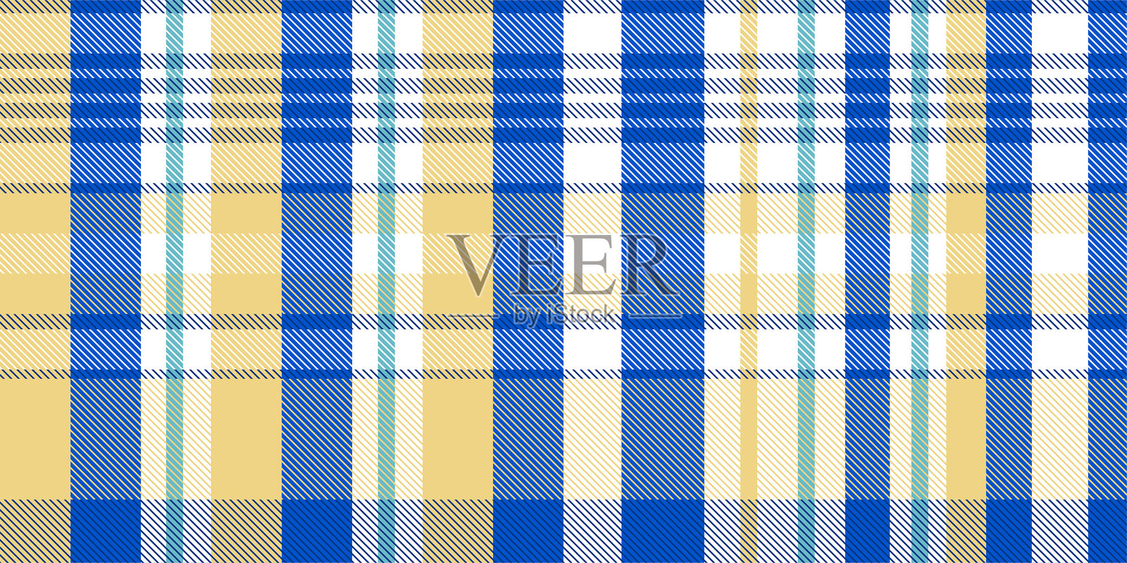 格子图案背景。复古桌布纹理。充满苏格兰格子图案的抽象色彩。适合印刷在面料上的柔和格子无缝背景。矢量艺术。插画图片素材