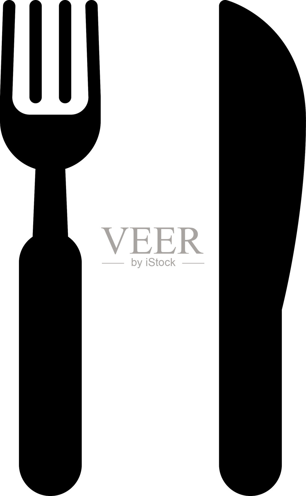 餐具图标。叉子,刀。矢量插图插画图片素材