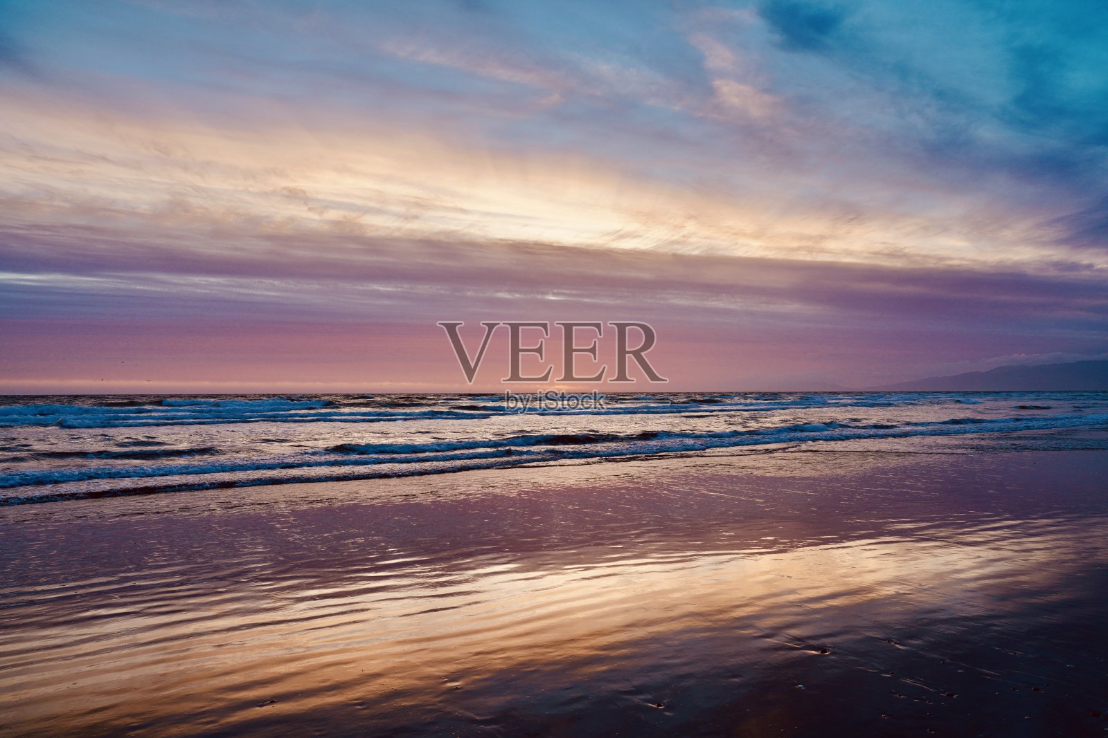 海滩日落照片摄影图片