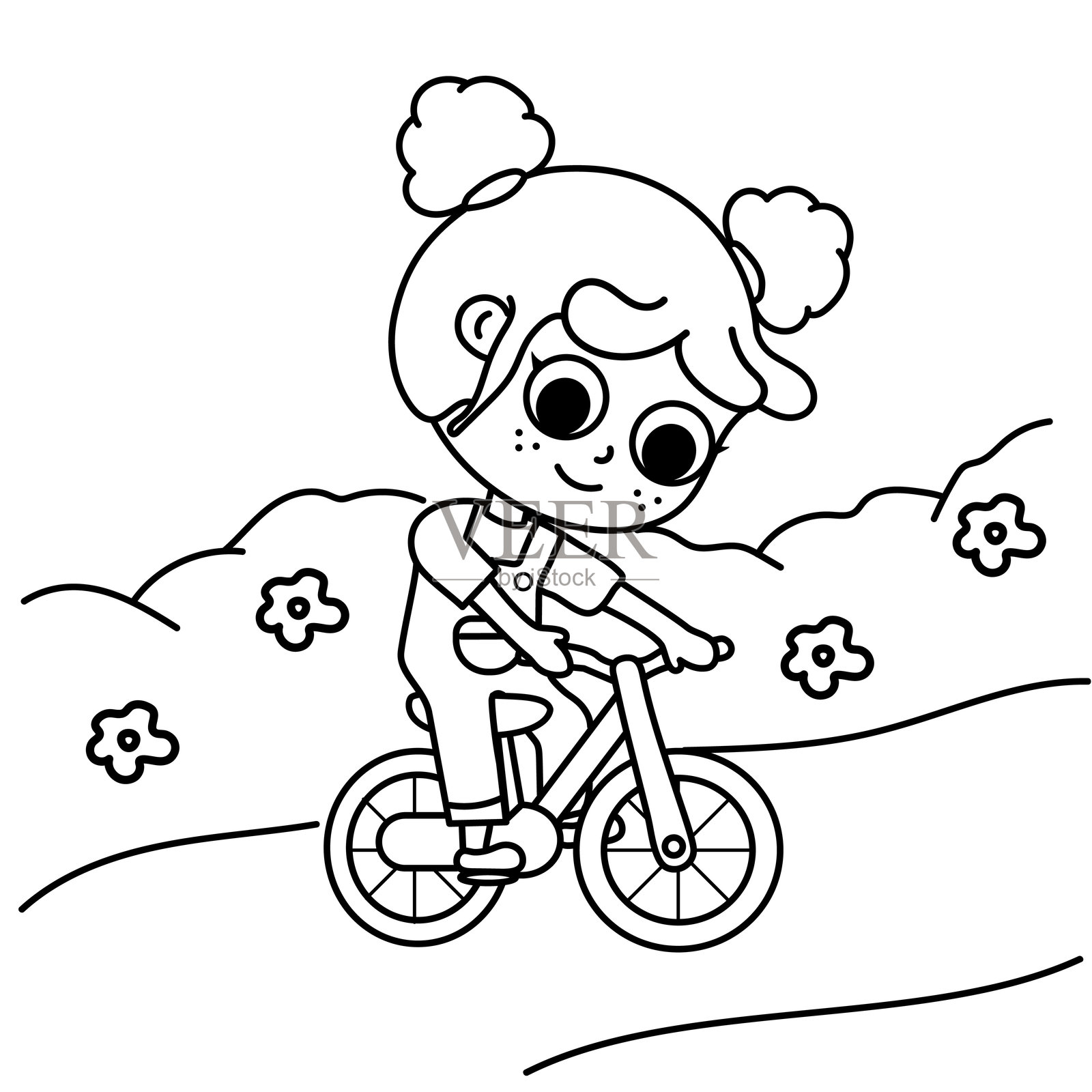 儿童涂色图画插画图片素材