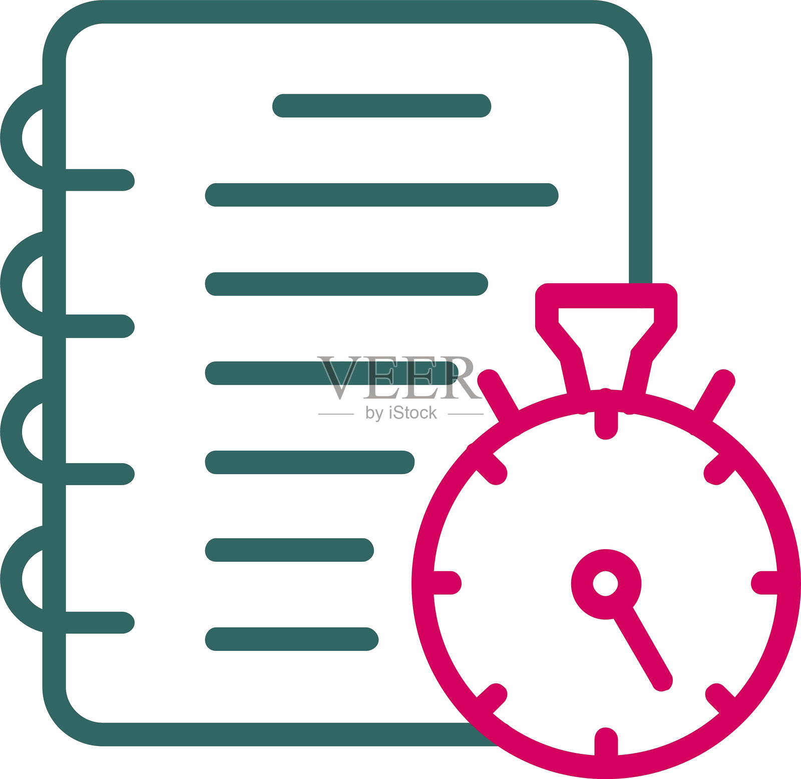 双色计时器线条图标插画图片素材