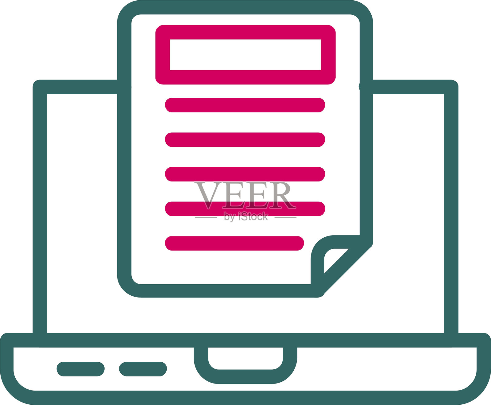 文档线条双色图标插画图片素材