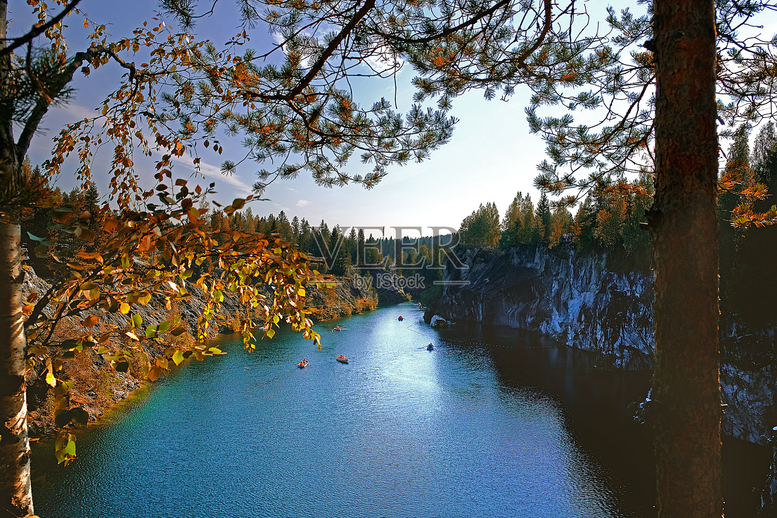 卡累利阿,夏季生态旅游,湖泊休闲。照片摄影图片