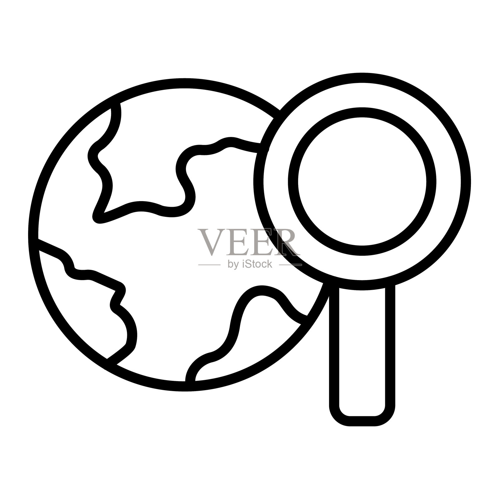 全球搜索图标样式的矢量设计插画图片素材