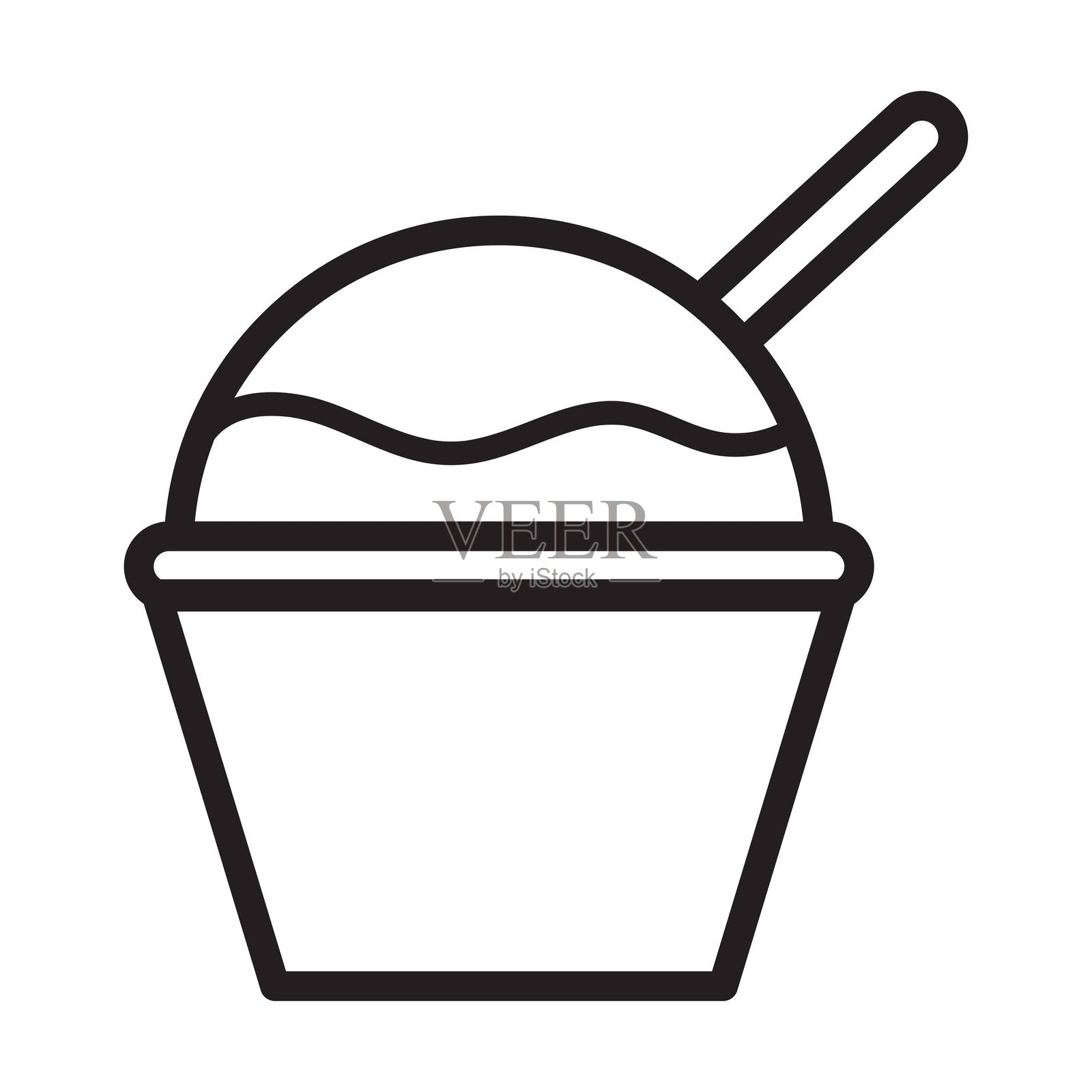 白色背景上的冰淇淋图标矢量图插画图片素材