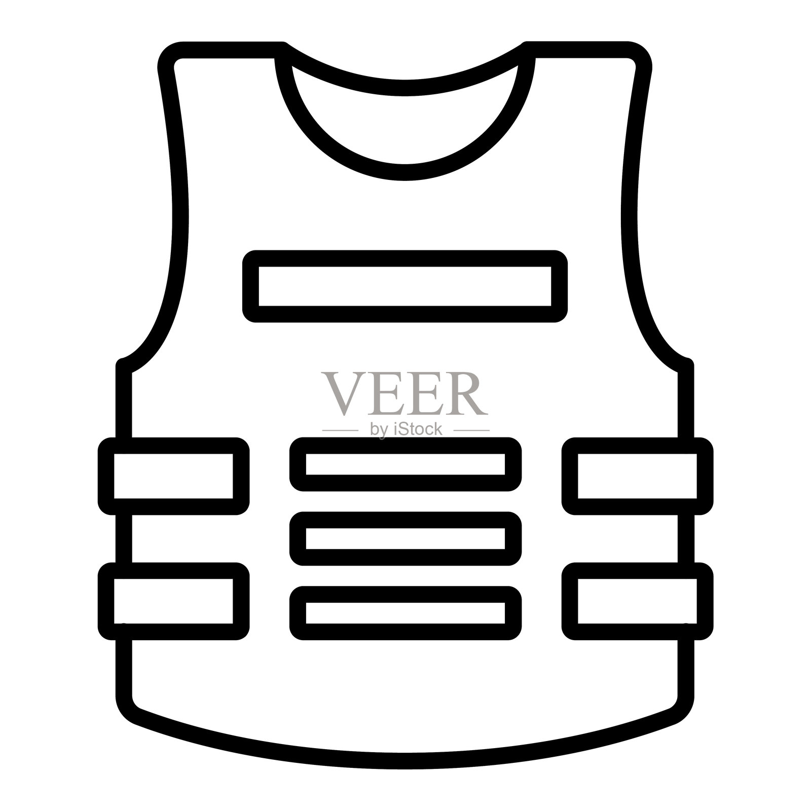 防弹背心图标风格插画图片素材