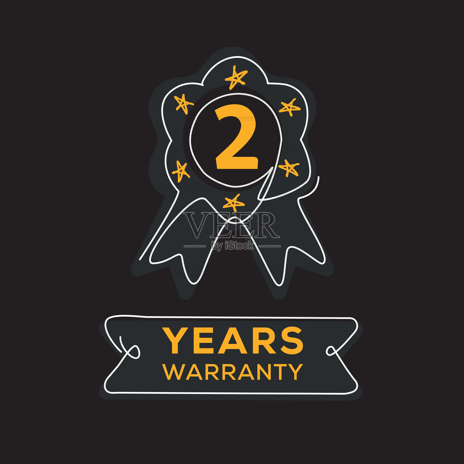 2年保修期。插画图片素材