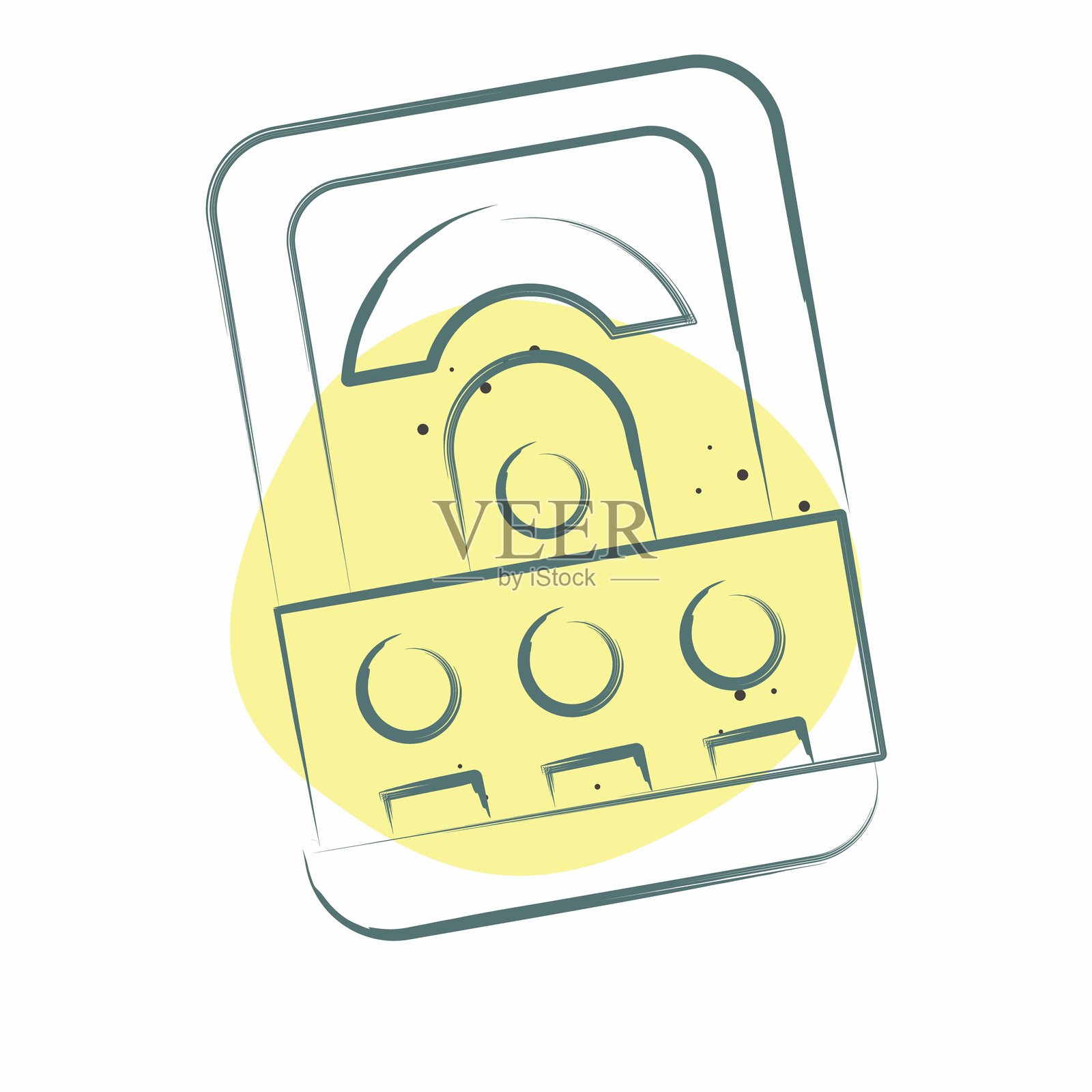 图标伏特计。与测量符号有关。色斑样式。简单的说明插画图片素材