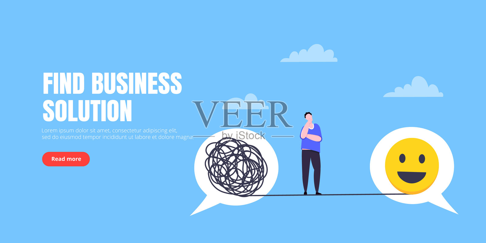 理解问题的解决方案可以简化挑战。插画图片素材