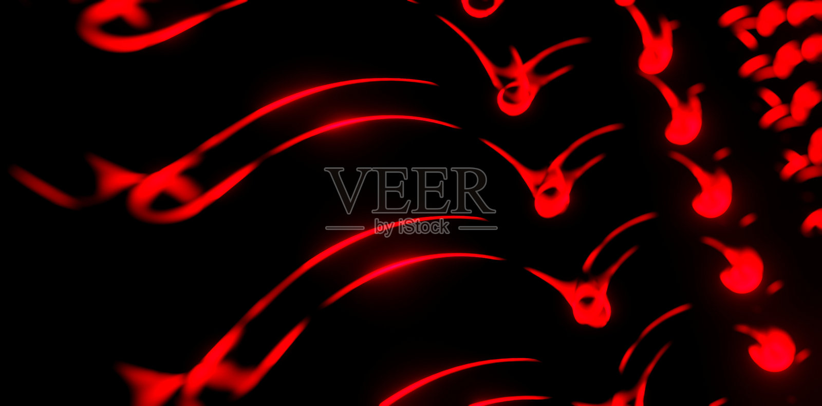 动态红色能量的霓虹漩涡3D插图照片摄影图片