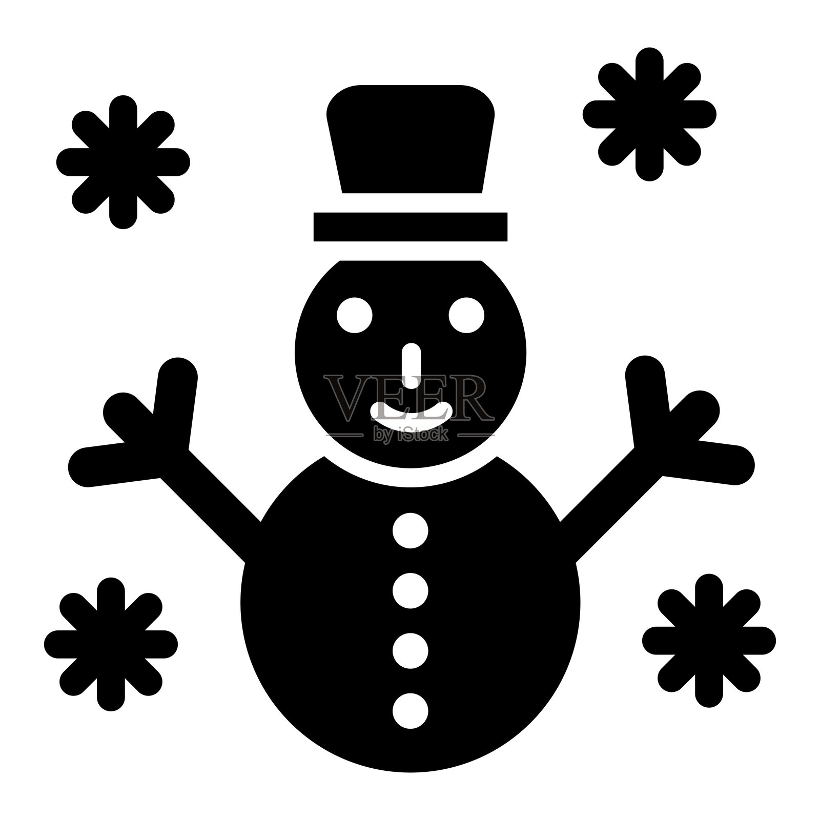 雪人矢量图标设计插图插画图片素材