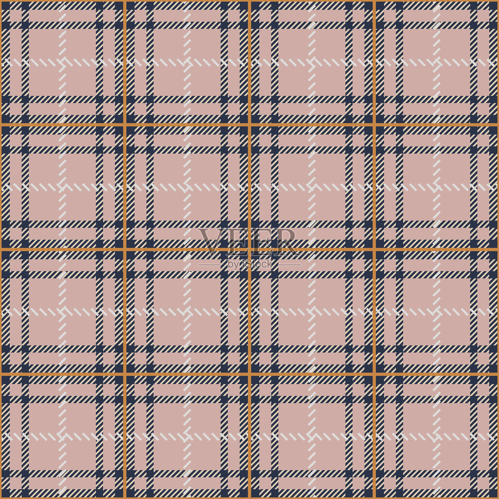 经典的花呢格子图案。粉色和浅色的几何格纹印花。用于纺织时尚设计的经典英式格子,适合制作抓绒衬衫或厨房服装。插画图片素材