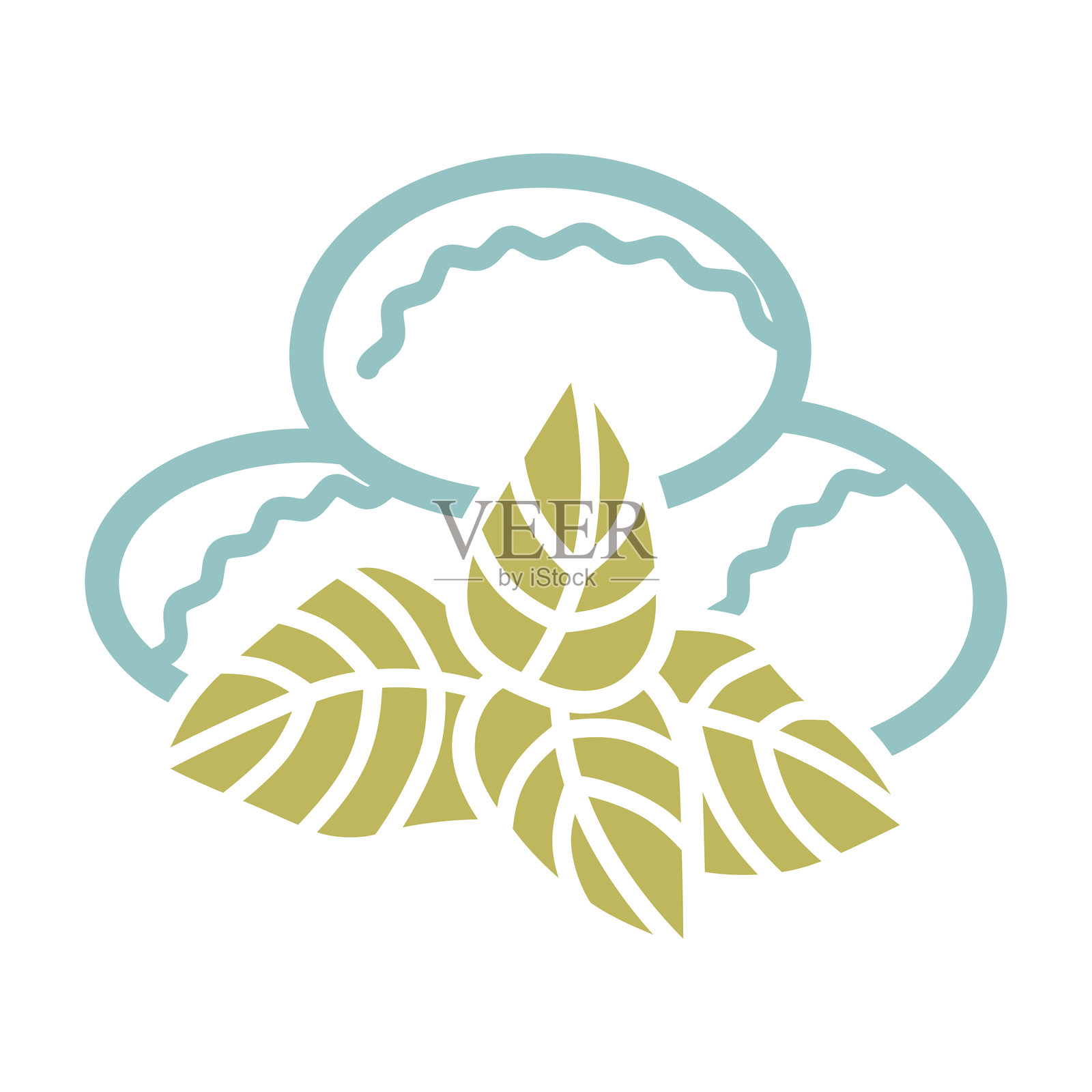 马苏里拉奶酪与罗勒的矢量图标插画图片素材