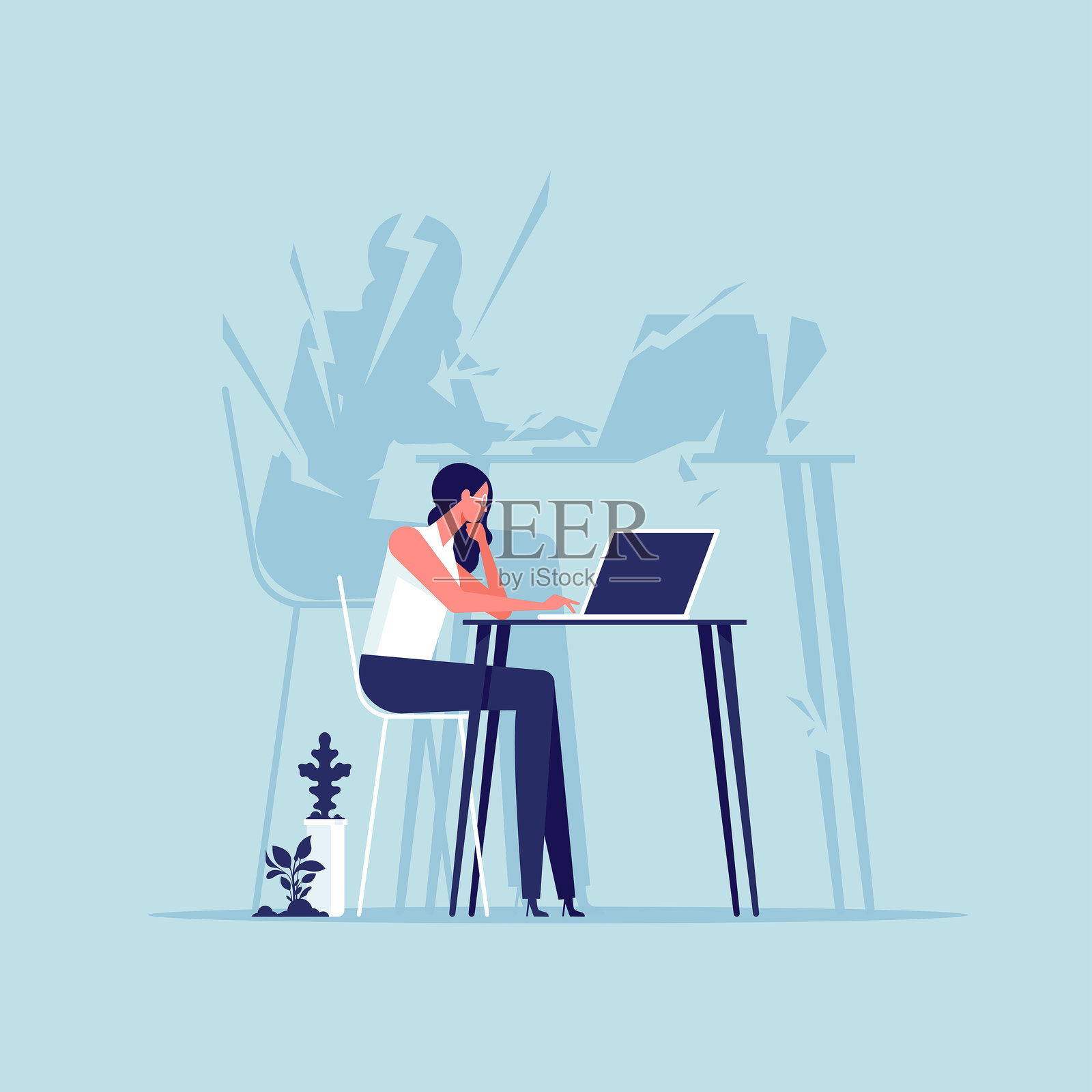 创伤后应激障碍插画图片素材