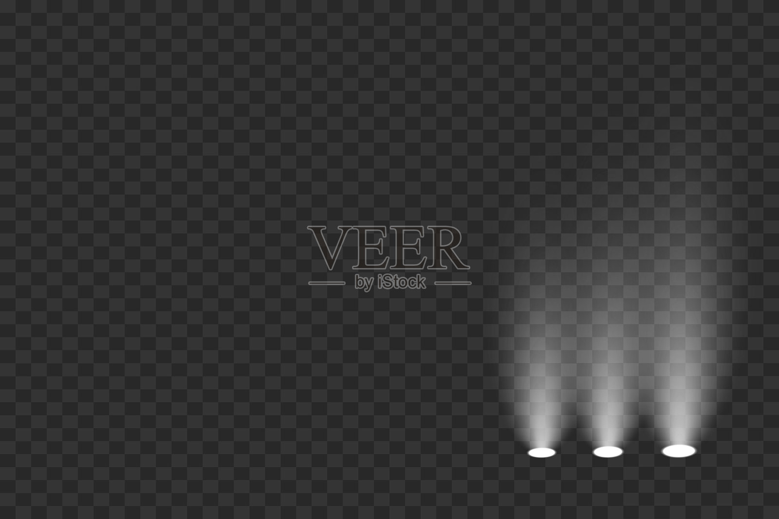 逼真的光线光效。魔幻聚光灯效果。插画图片素材