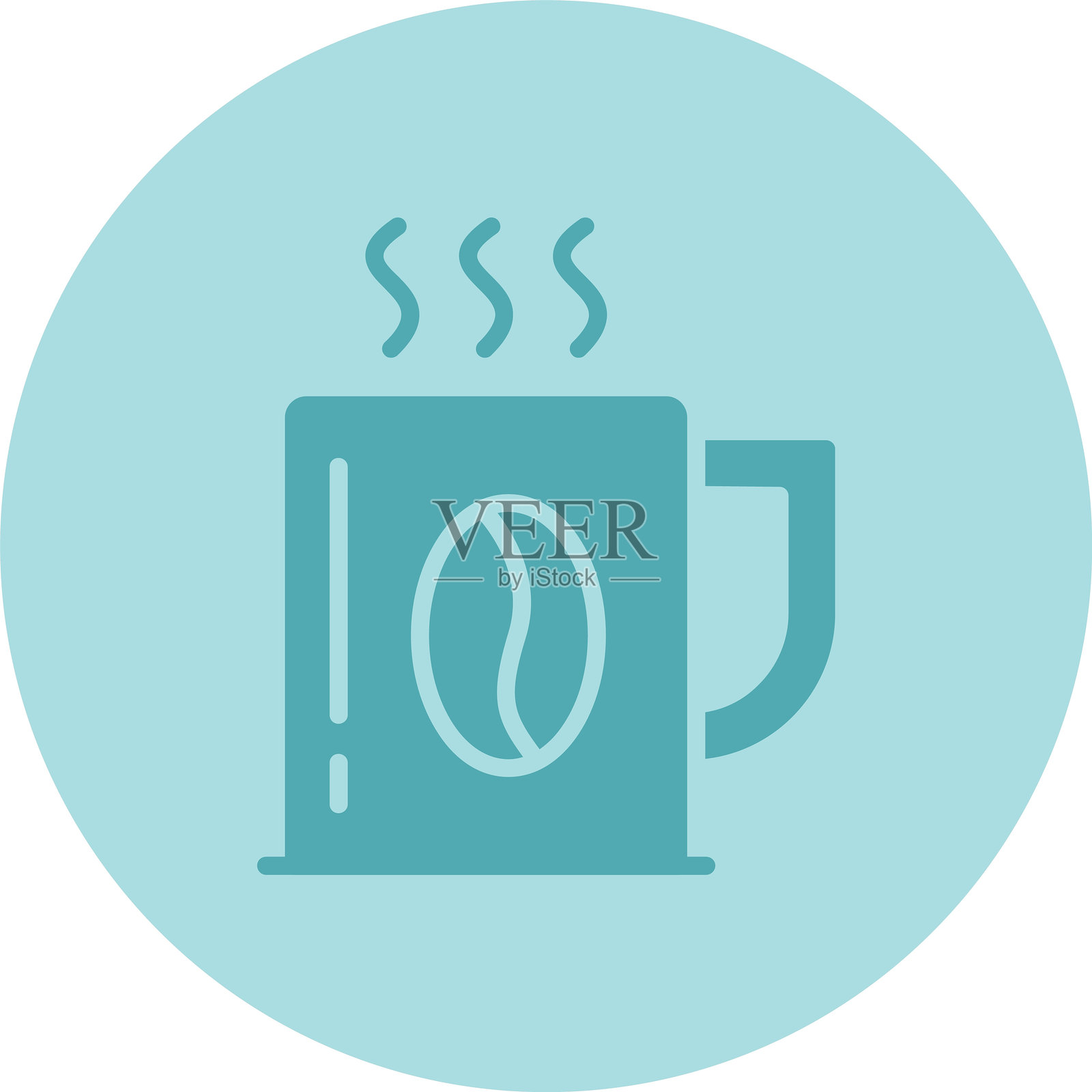 咖啡杯图标圆形渐变设计插画图片素材