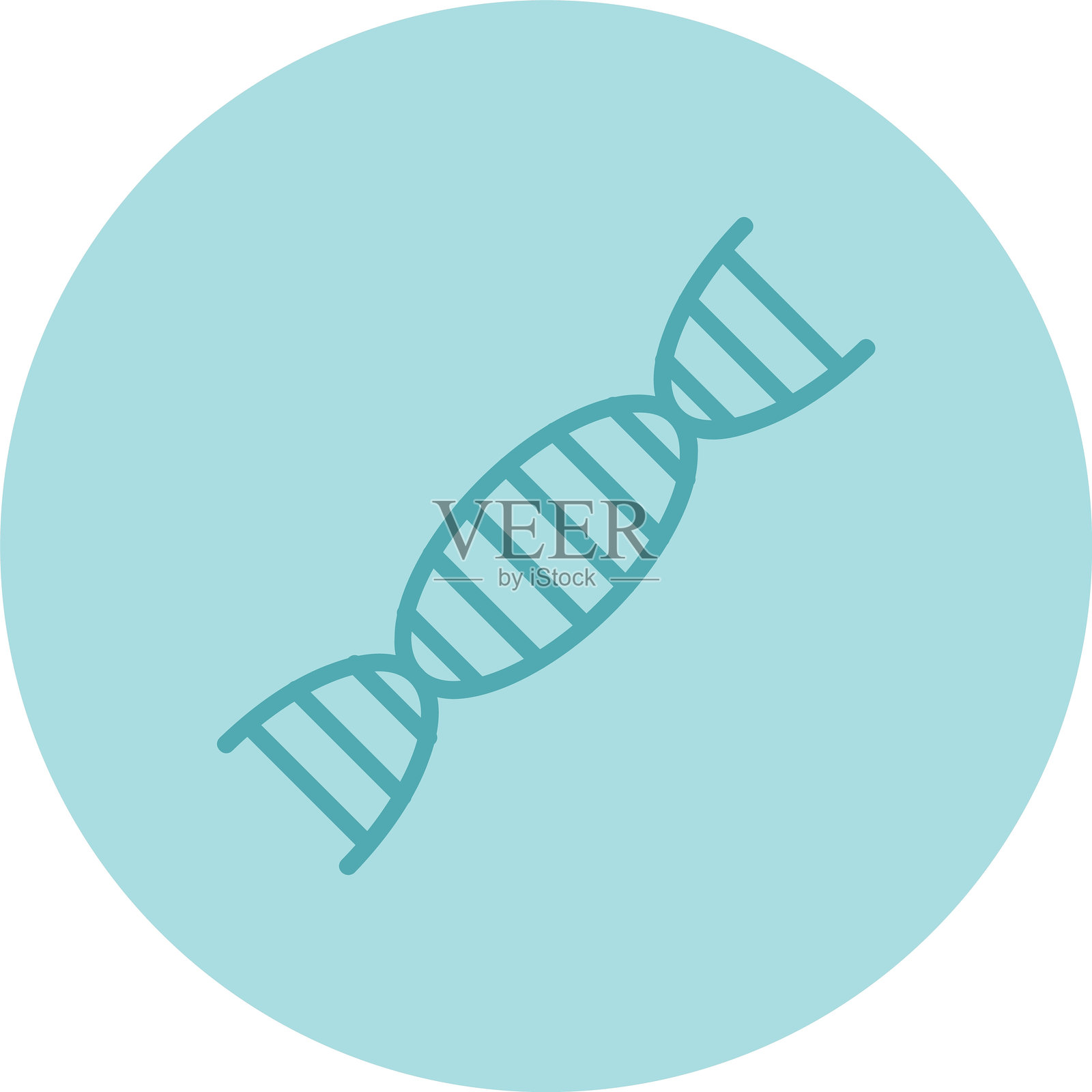 DNA图标圆形渐变插画图片素材