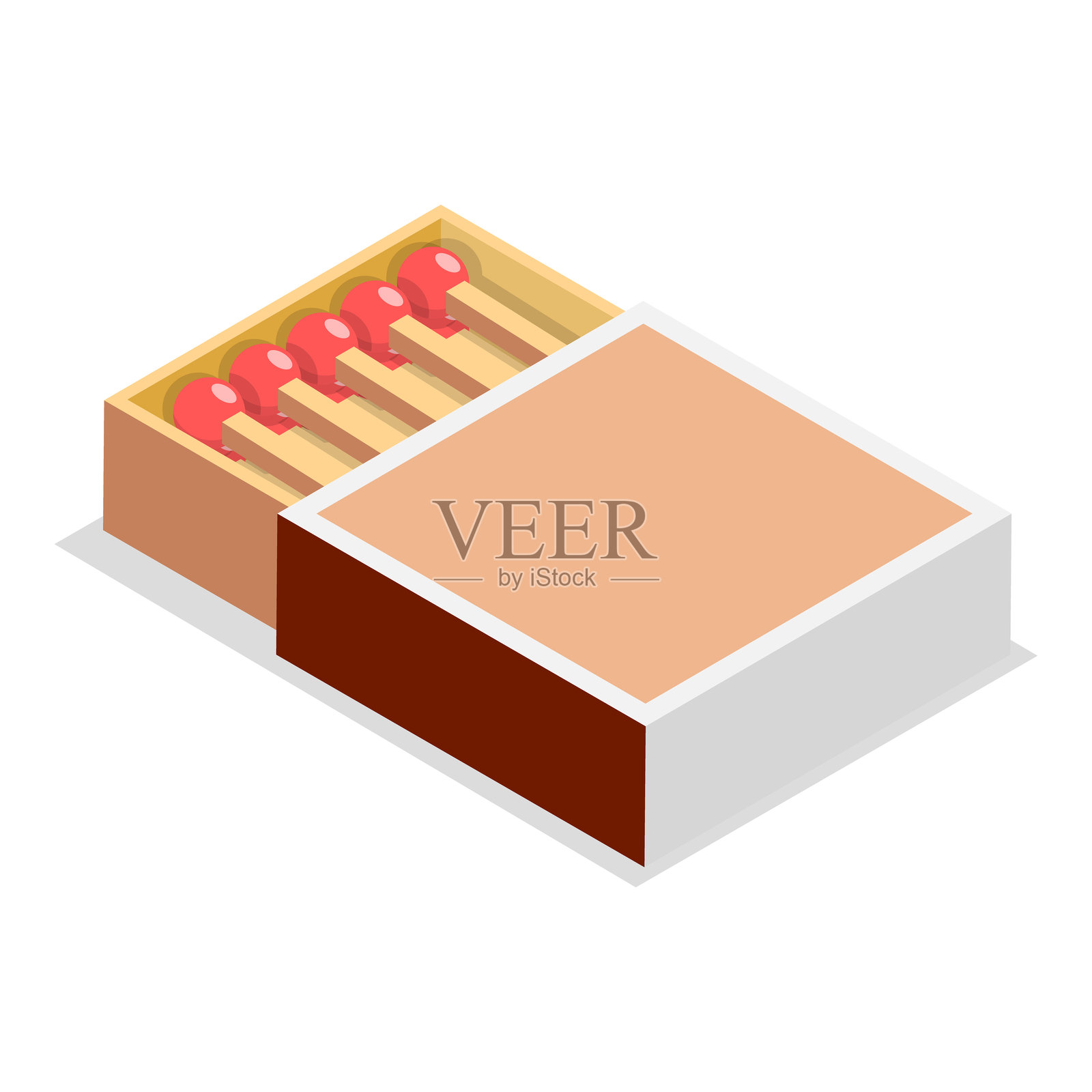 3D等距平面矢量插图的火柴盒。物品4插画图片素材