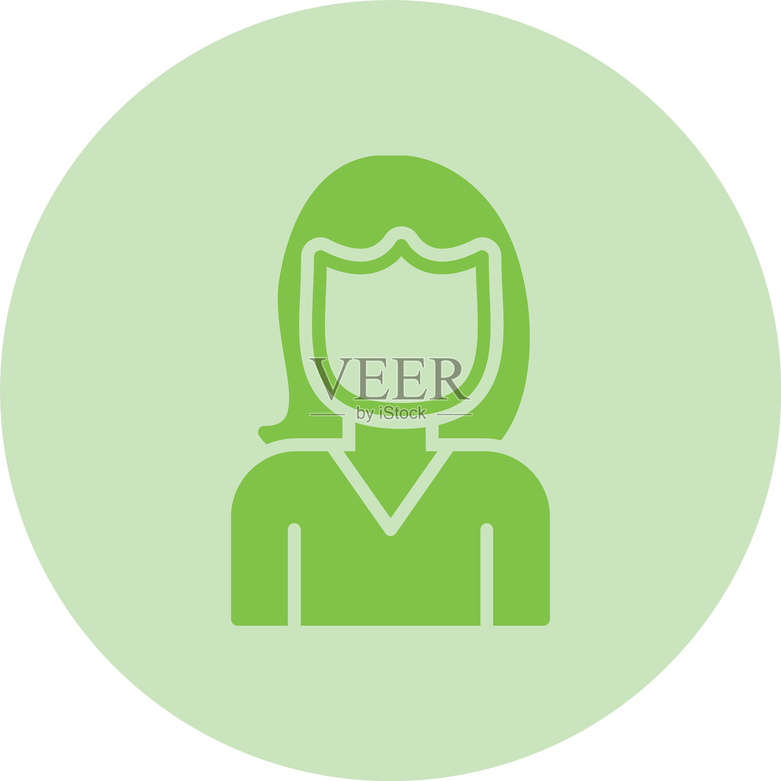 女性图标圆形渐变图标插画图片素材