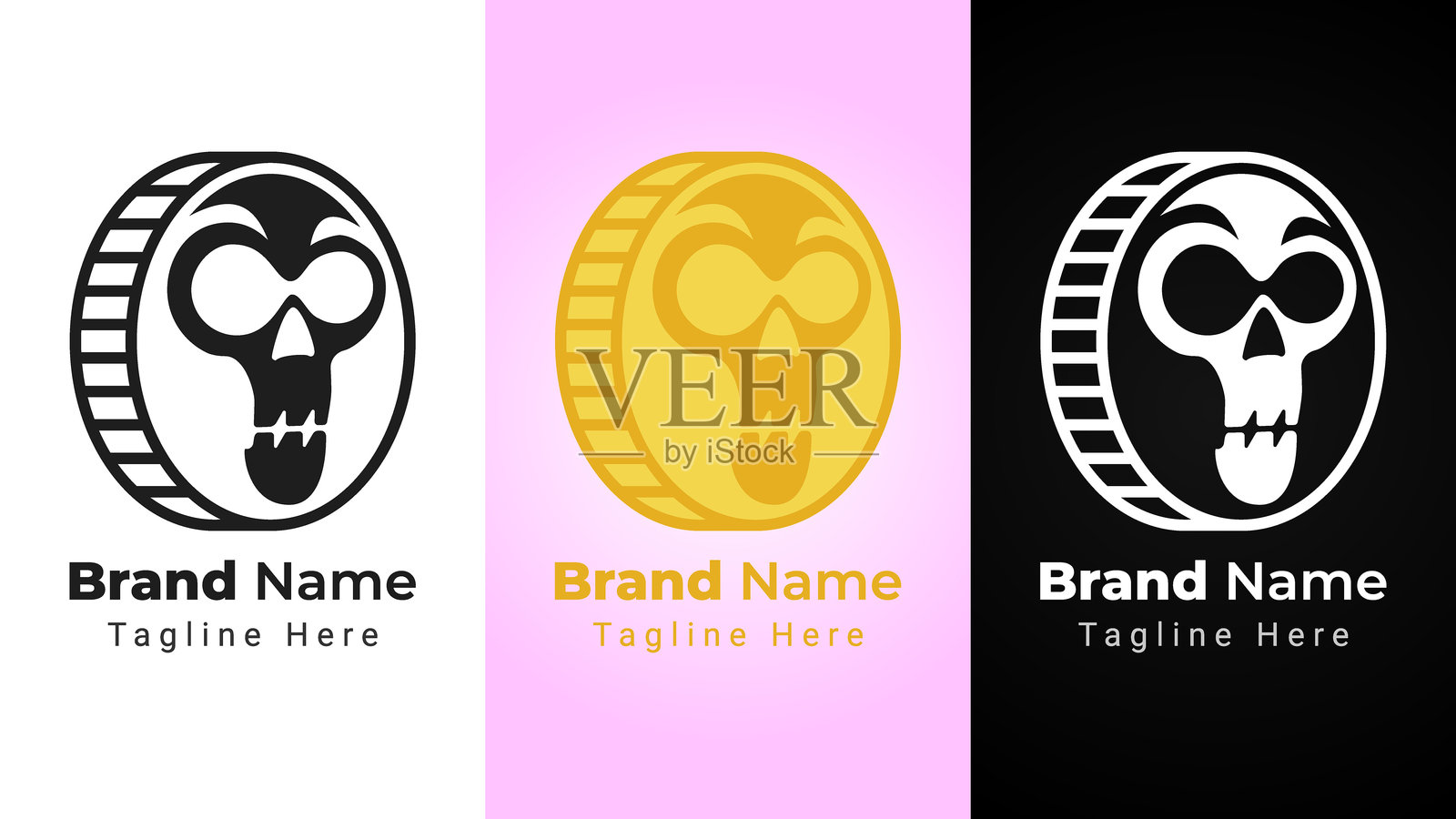 骷髅币插画图片素材