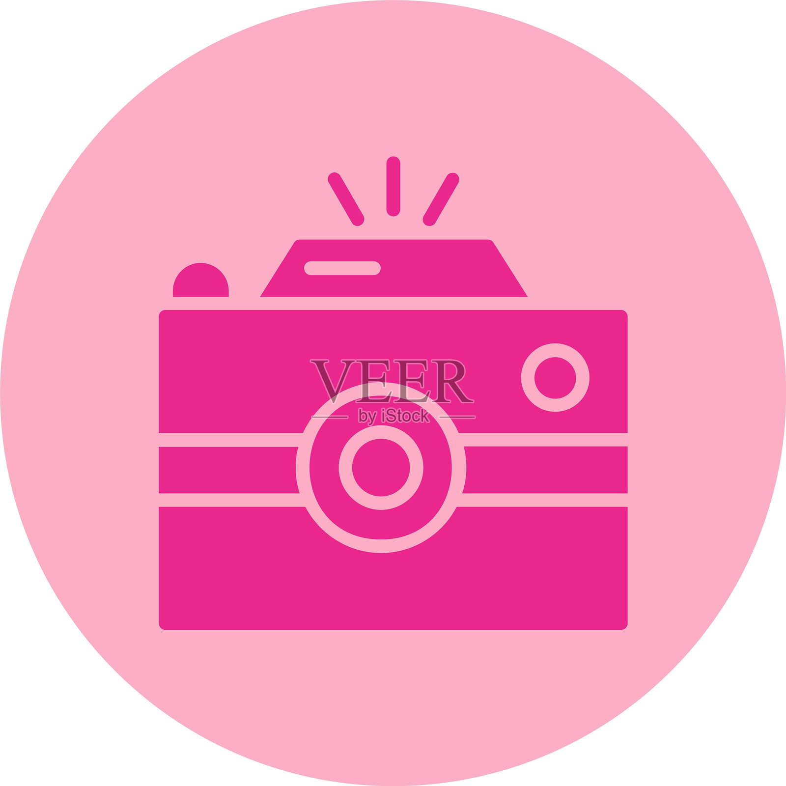 相机图标圆形渐变设计插画图片素材